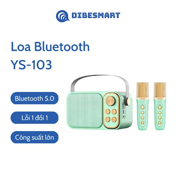 Loa Karaoke Bluetooth Ys - 105 Dibesmart, Kèm 2 Micro Không Dây, Âm Thanh Siêu Hay, Thiết Kế Sang Trọng Nhỏ Gọn, 15W