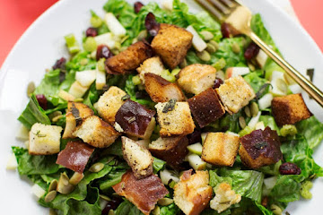 Autumn Bliss Salad with Stuffing Croutons