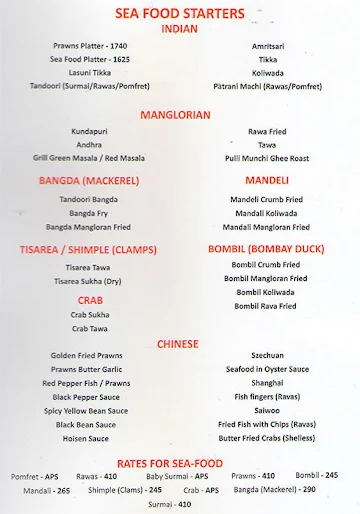 Kalinga Restaurant & Bar menu 