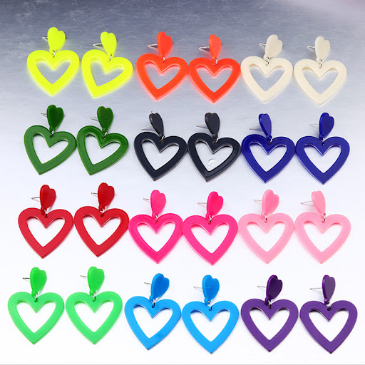 Title 4, Love Rectangular Large Water Drop Ear Studs for...