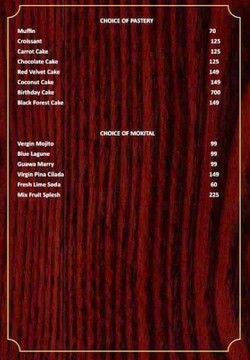 The Lords Table Cafe menu 