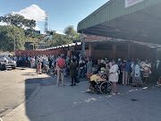 Scores of patients wait to be seen at Prince Mshyeni hospital in Umlazi, in the south of Durban.