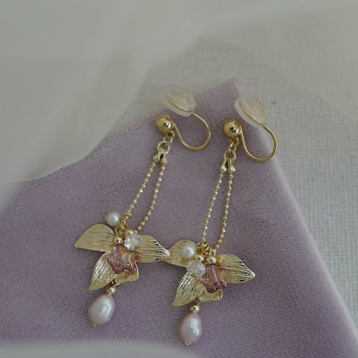 Title 5, Purple Japanese Mid Length Earrings. Enhance yo...