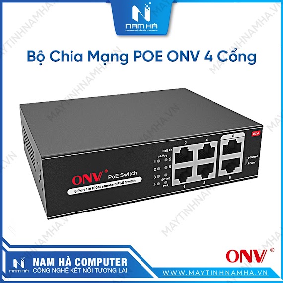 Switch Poe Onv 4 Cổng Poe + 2 Cổng Uplink - Hàng Chính Hãng Bảo Hành 24 Tháng