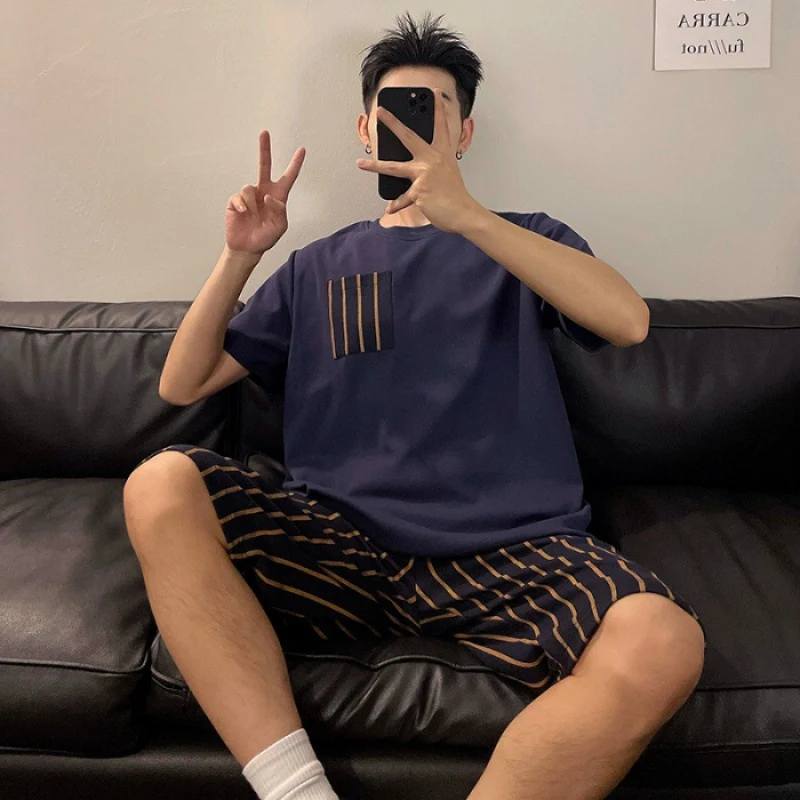 Men's Round Neck Cartoon Loose Homewear Suit for ultimate comfort at home. Relax in this soft, breathable and fun graphi