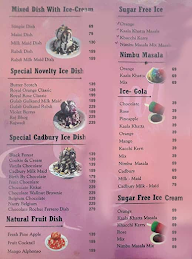 Kismat Ice World menu 1