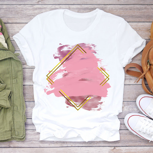 Title 7, Womens Watercolor Love Fashion Print Short-sle...