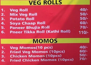 Zaika Kathi Rolls menu 