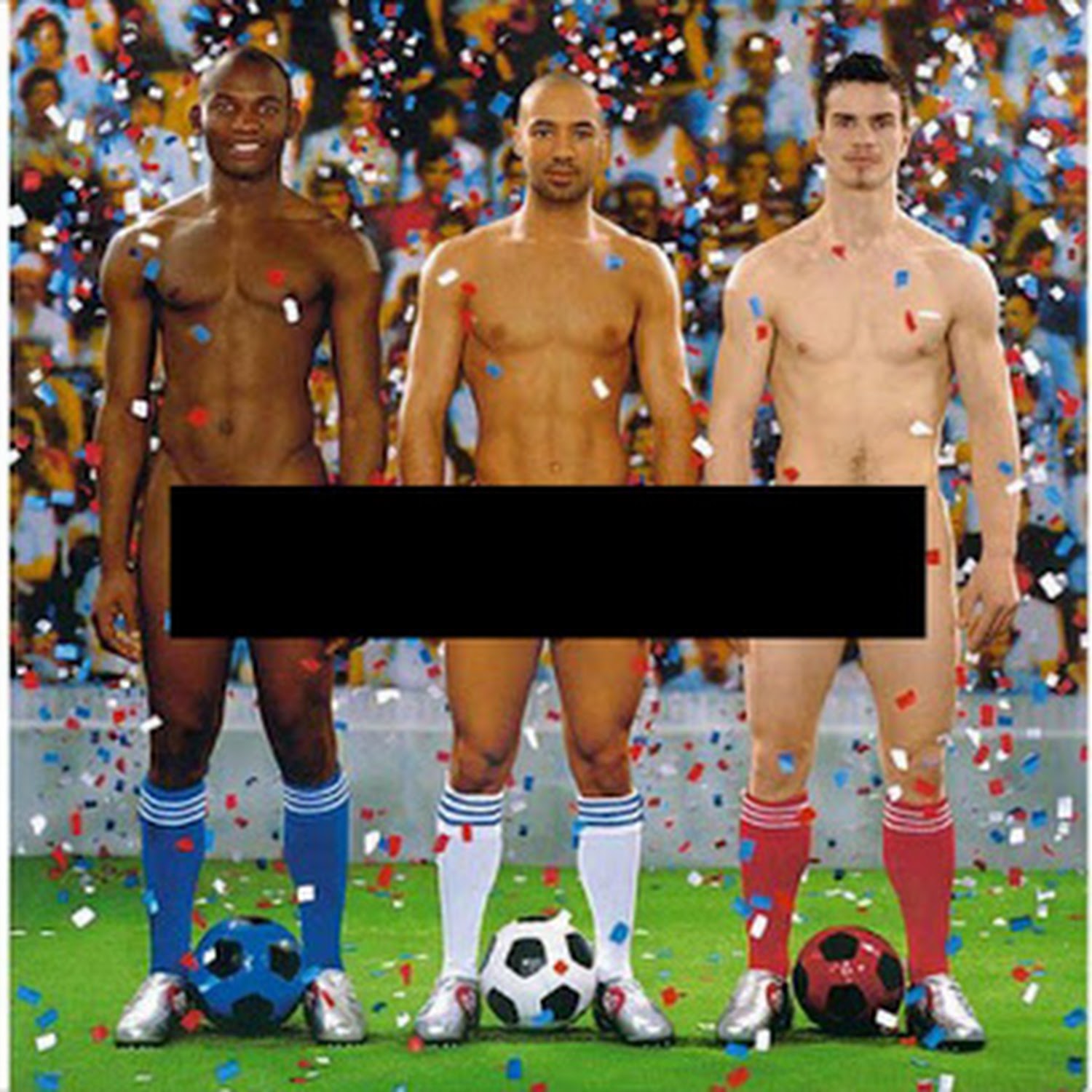 Naked soccer players