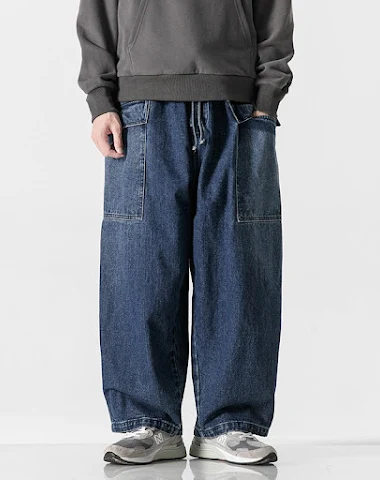 Japanischer Stil Weite Hose Gerade - 2
