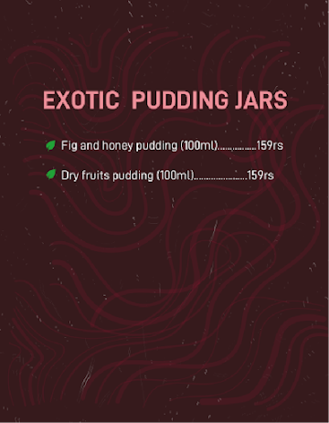 Pudding Jar menu 