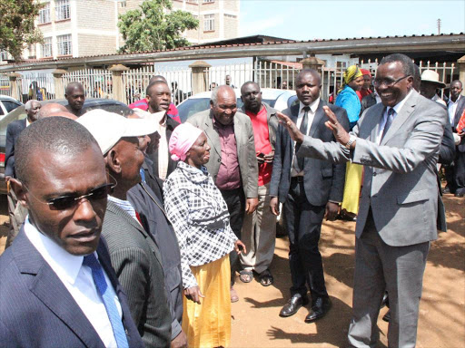 CJ David Maraga addresses members of the public and officials at the Nyeri Law Courts on Thursday, October 11, 2018. /EUTYCUS MUCHIRI