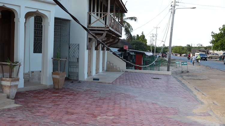 A Power line which is very low at Jiwe Leupe and along the busy tourist road leading to world class hotels in Watamu Kilifi County