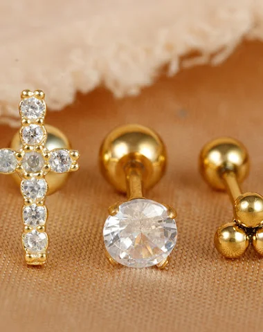 Boucles d'oreilles clous femme en a - 0