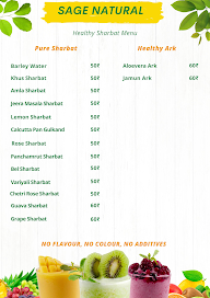 Sage Natural Cold Press Juicery menu 2