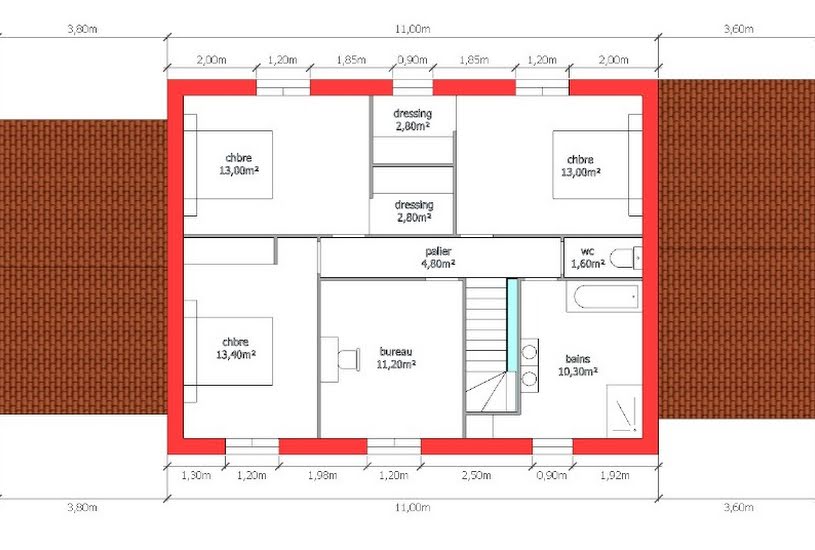  Vente Terrain + Maison - Terrain : 1 200m² - Maison : 174m² à Montfort-l'Amaury (78490) 