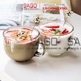 [ Siêu Hot ] Ly Thủy Tinh Có Quai Uống Sữa , Ăn Ngũ Cốc 480Ml | Tùy Chọn Màu Sắc