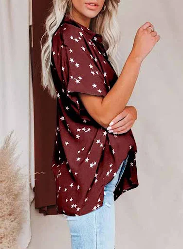 Title 9, Geknöpftes Fledermaus-Kurzarmhemd mit Sternenmu...