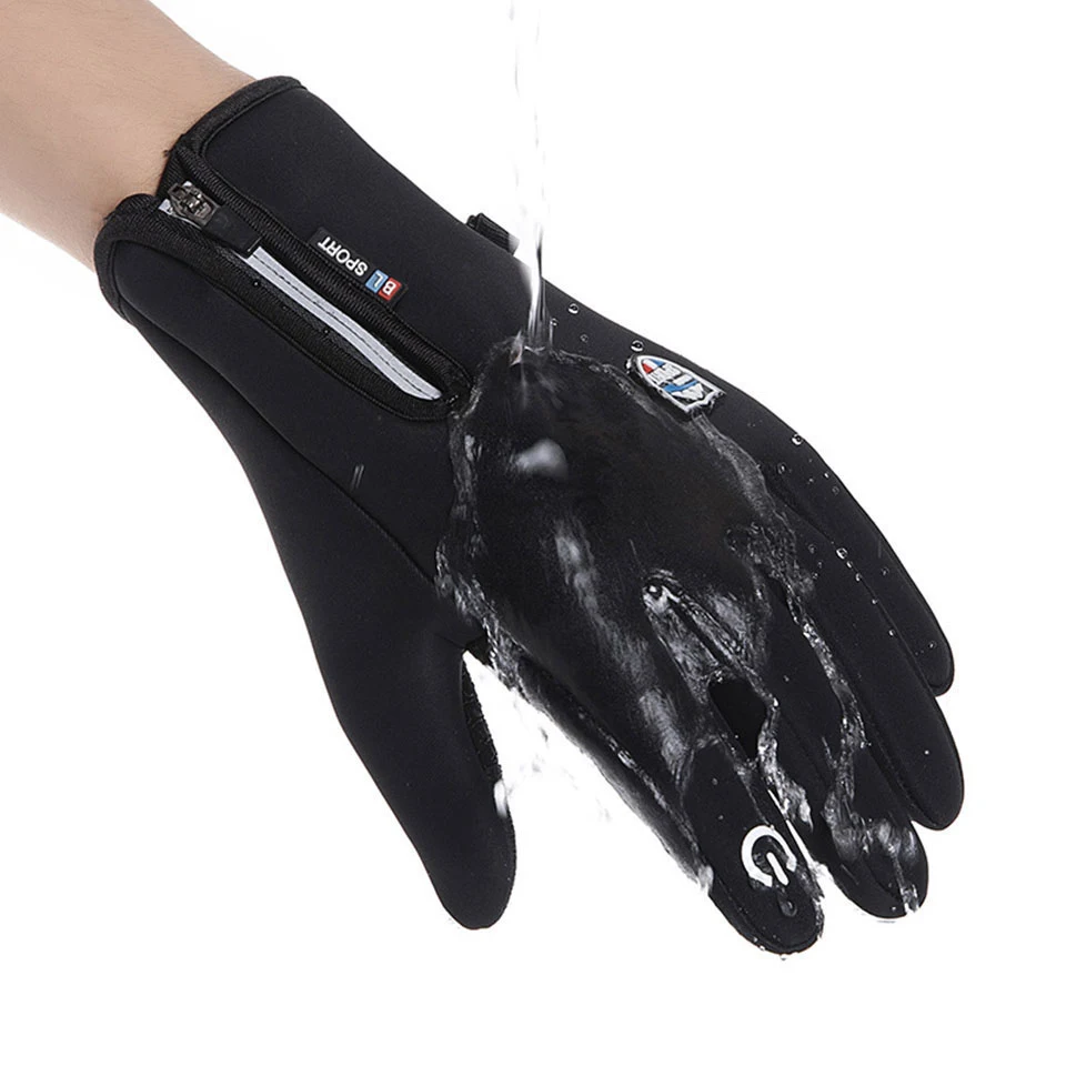 Title 3, Leather Velvet Gloves Plus Velvet Warm Gloves T...