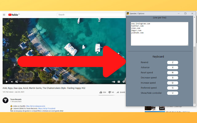 Video Speed Control chrome extension