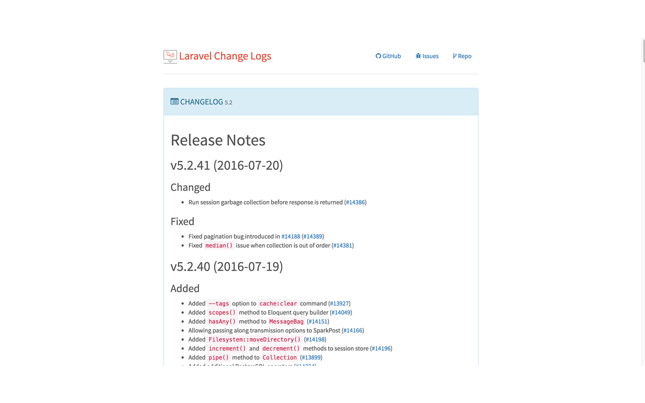 Laravel Changelogs Preview image 0