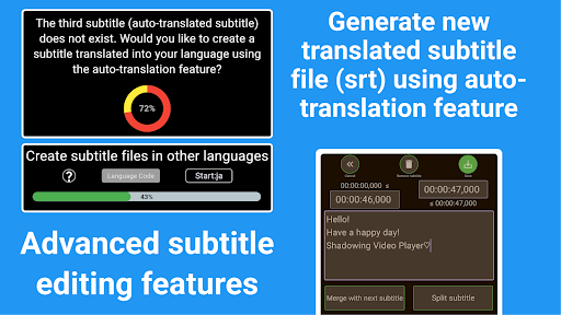 Screenshot Shadowing Player: Languages
