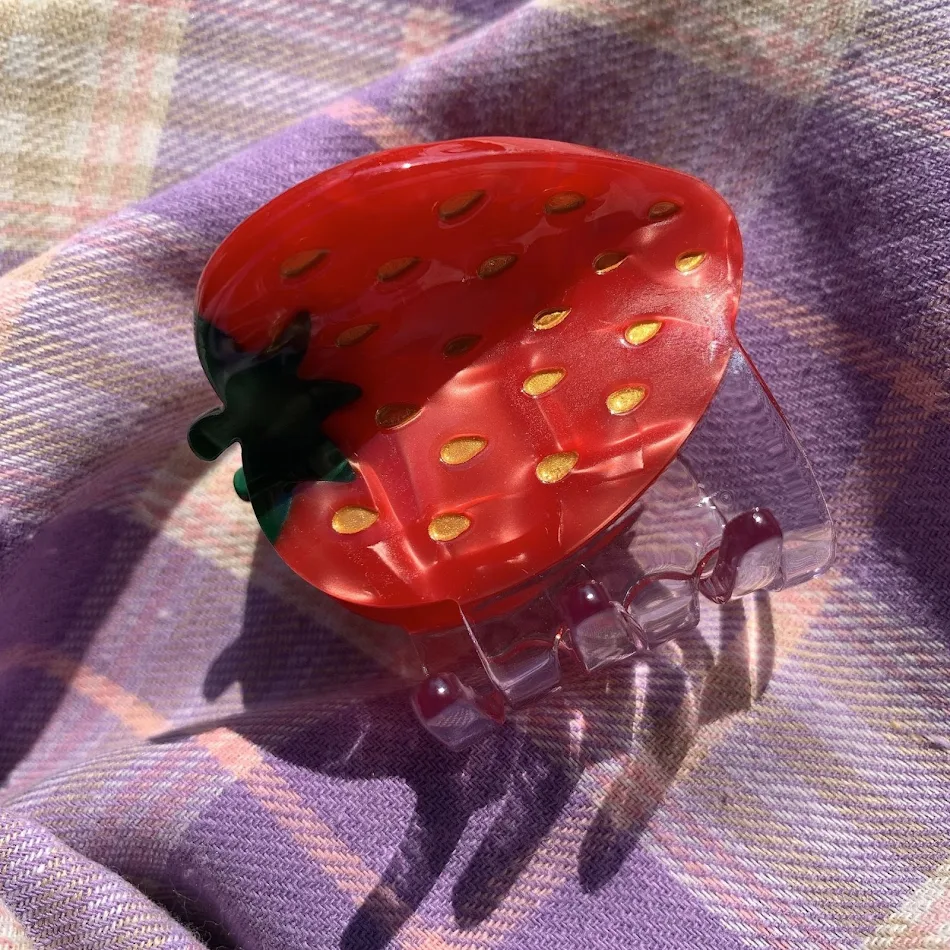 Barrettes pour cheveux femme, minorité française, motifs fruits et légumes, parfaites pour coiffures créatives, élégantes et faciles à utiliser, résistantes.
