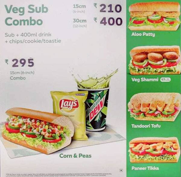 Subway menu 