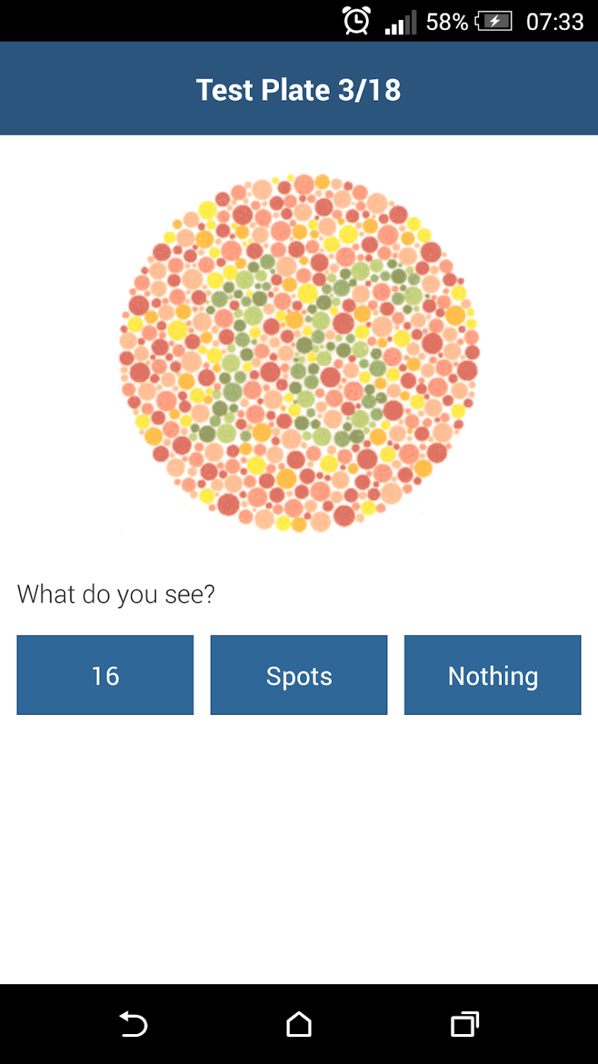 Color Blindness Test Screen 2