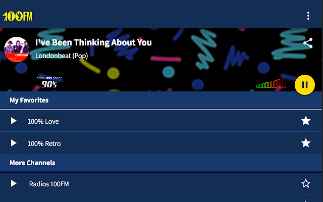 100FM Radios Digital - Music, That’s All chrome extension