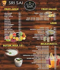 Sri Sai Juice Bar menu 1