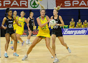 Caitlin Bassett of Australia during the Netball Quad Series match between New Zealand and Australia at Ellis Park Arena on January 28, 2018 in Johannesburg.