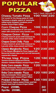 Popular Pizza menu 1