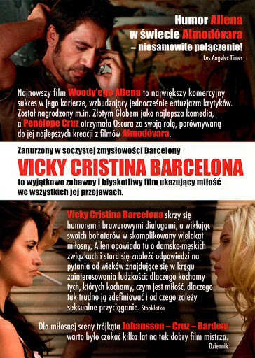 Tył ulotki filmu 'Vicky Cristina Barcelona'
