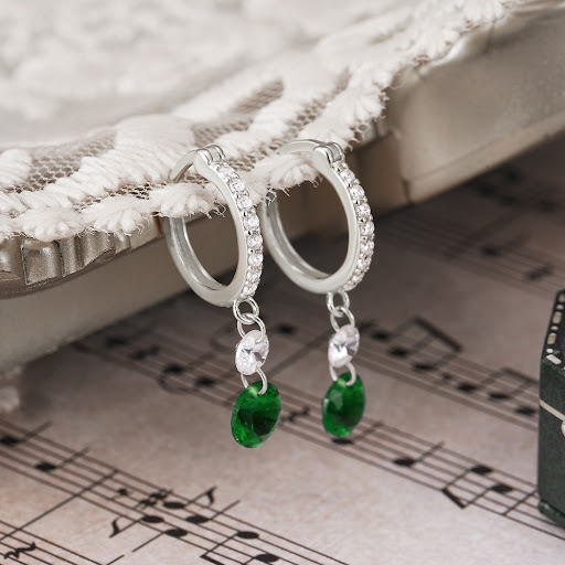 Title 4, Womens Fashion Casual Zircon Emerald Earrings,...