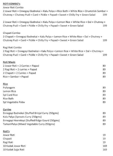 Madhura Hotel menu 