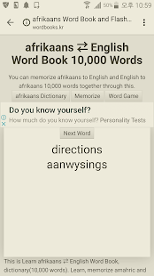 Learn Afrikaans to English Word Book - náhled