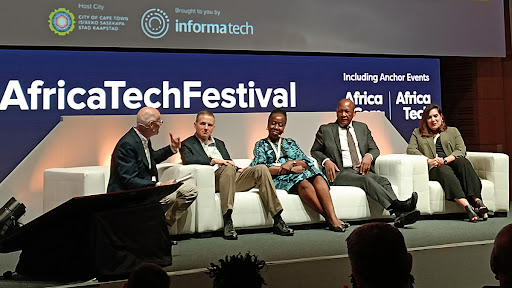 From left: Moderator Russell Southwood, Liquid Intelligent’s Nick Rudnick, MainOne’s Funke Opeke, Convergence Partners’ Andile Ngcaba, and Nika Naghavi from MFS Africa.