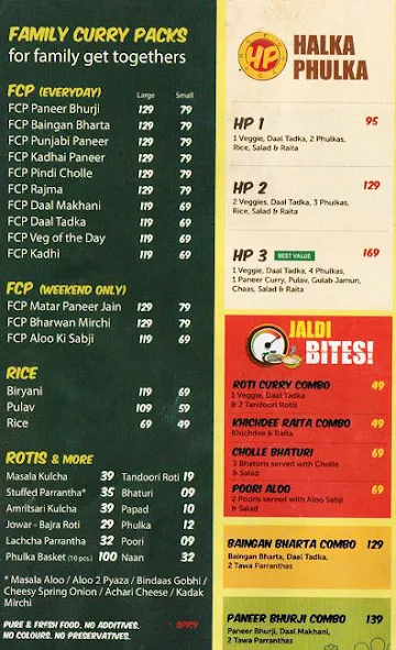 Mast Kalandar menu 