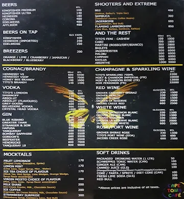 Cape Town Cafe menu 