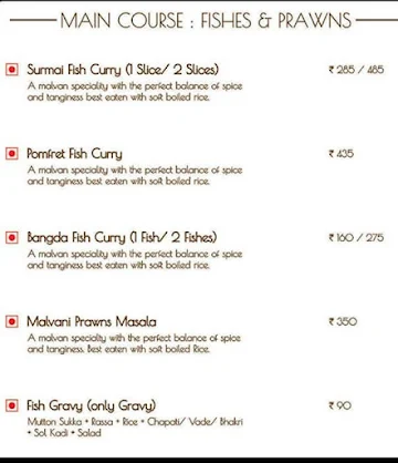 Medha Malvan menu 