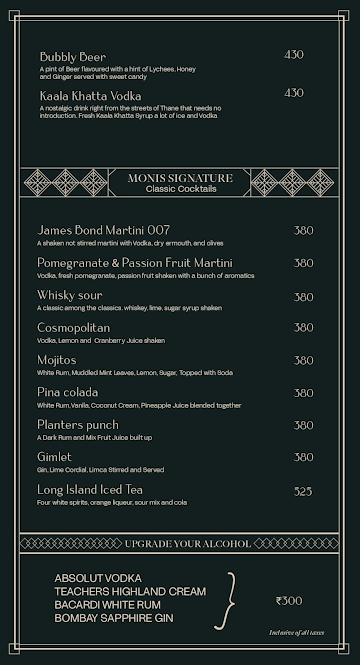 Moni's menu 