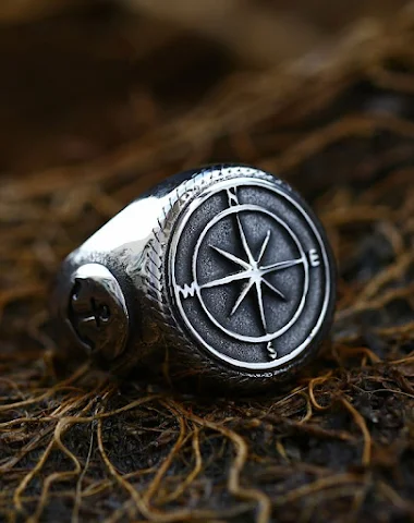 Bague homme Retro Navy Knight en ac - 3