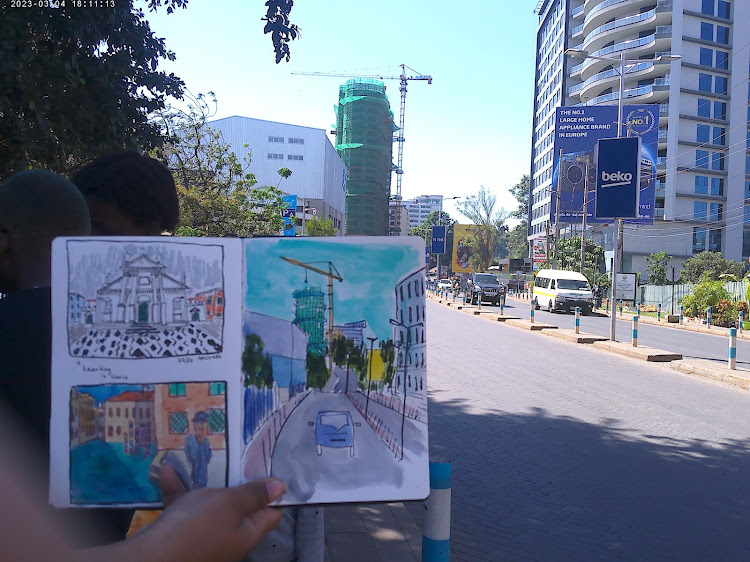 Ruth's sketch of Lower Kabete Road