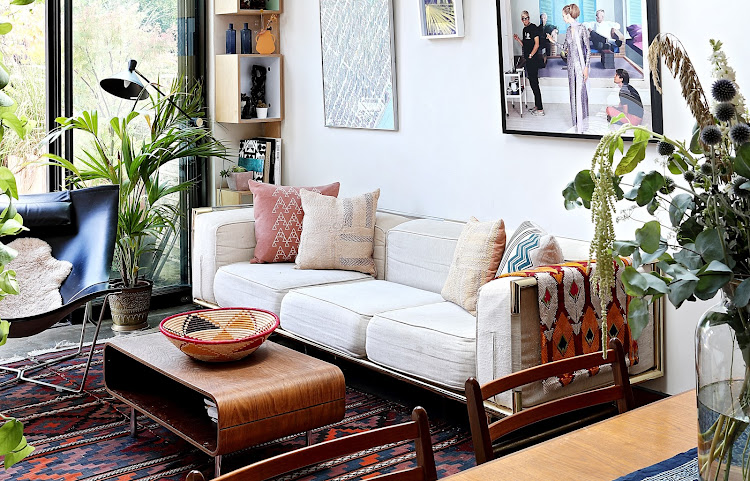 The living room is where the family who live in this eclectic home spend all their time.