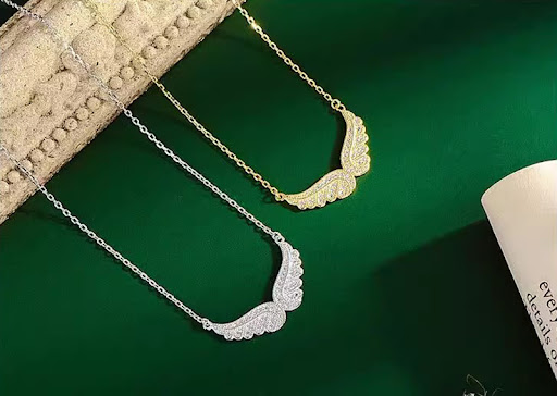 Title 1, S925 Sterling Silver Cubic Zirconia Angel Wings...