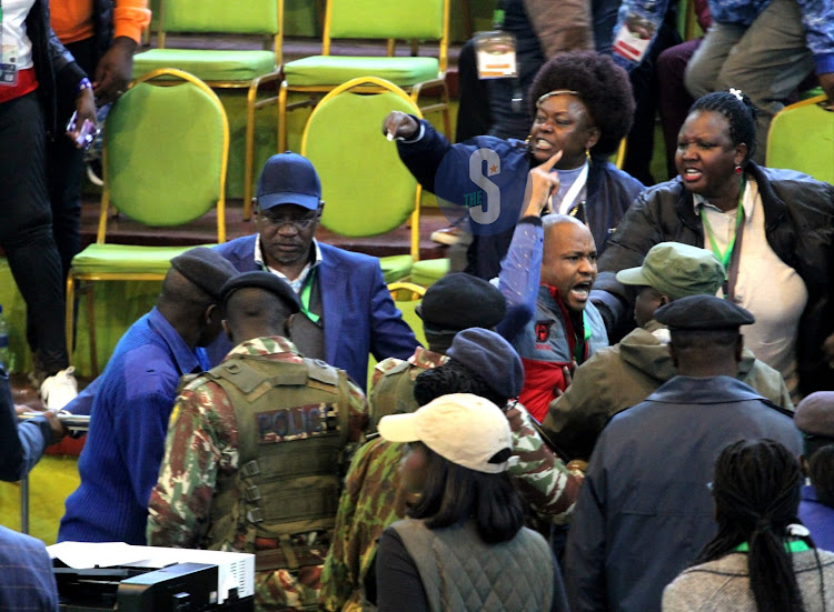 Azimio la Umoja party agents at Bomas protesting on August 14,2022.