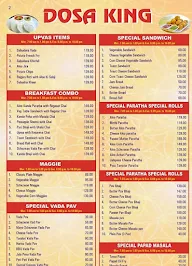 Dosa King menu 1