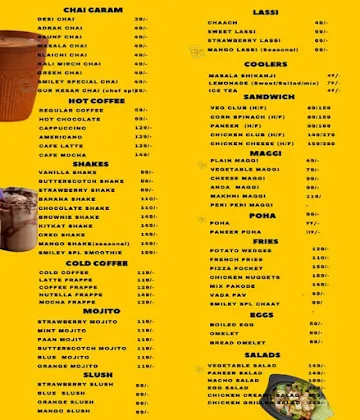 Cafe Smiley menu 