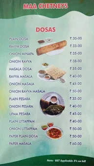 Hotel Maa Chutneys menu 1